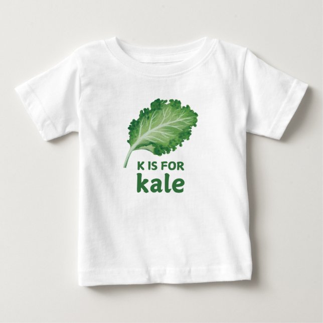 K är för KALE Grönt Veggie Alphabet K T Shirt (Framsida)