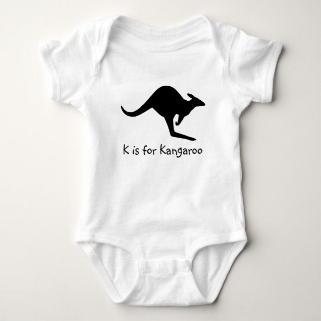 K är för kängurubebis t-shirt (Framsida)