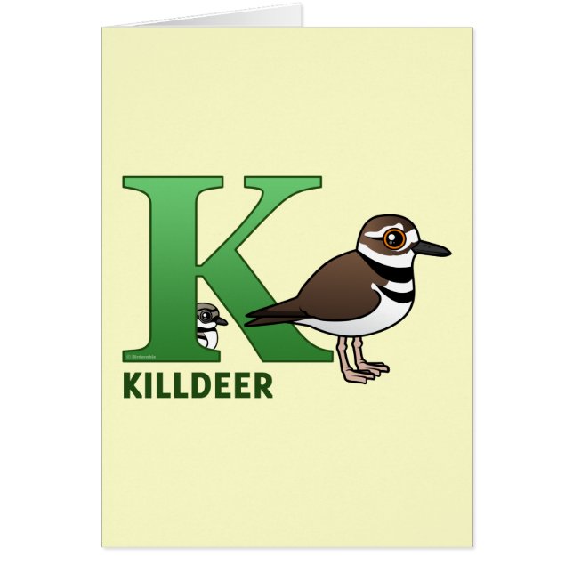 K är för Killdeer OBS Kort (Framsidan)