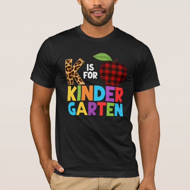 K är för Kindergarten Cute Preschool Education T Shirt (Framsida)