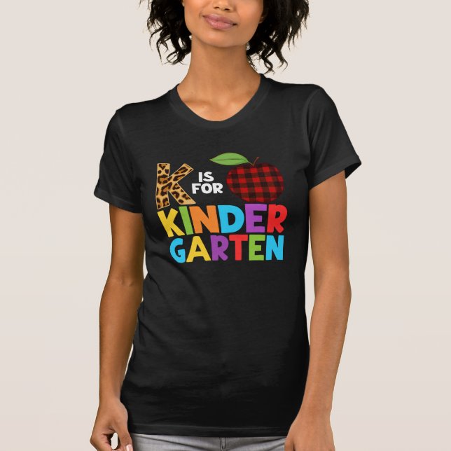K är för Kindergarten Cute Preschool Education T Shirt (Framsida)