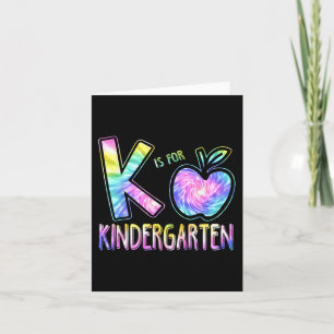 K är för Kindergarten Lärare Tie Dye tillbaka till Kort