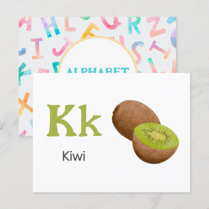 K är för Kiwi - Alphabet Flash-kort Vykort