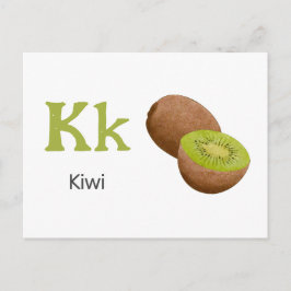 K är för Kiwi - Alphabet Flash-kort Vykort