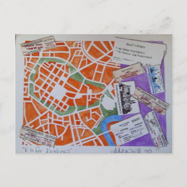 K är för Krakow-vykort Vykort (Framsida)