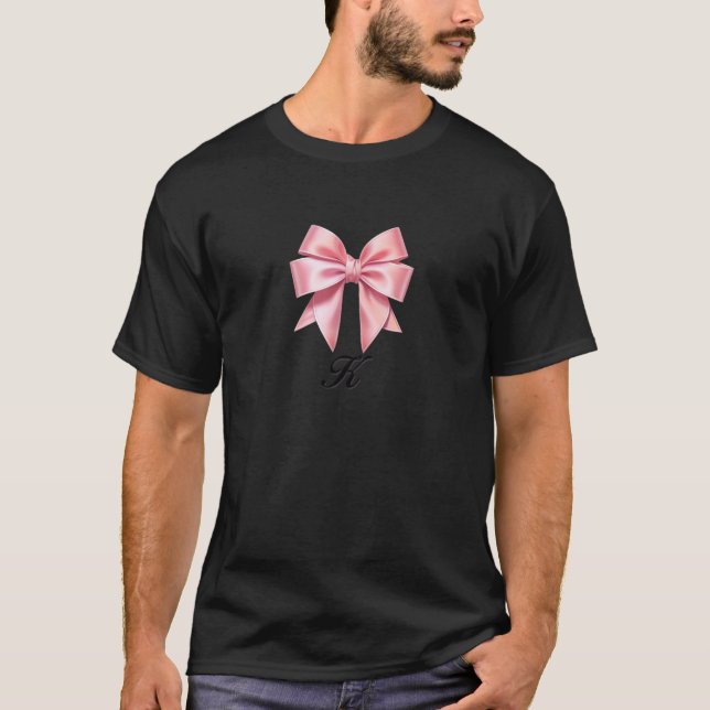 K Bow Coquette-flickkärna Y2K-estetiskt T Shirt (Framsida)