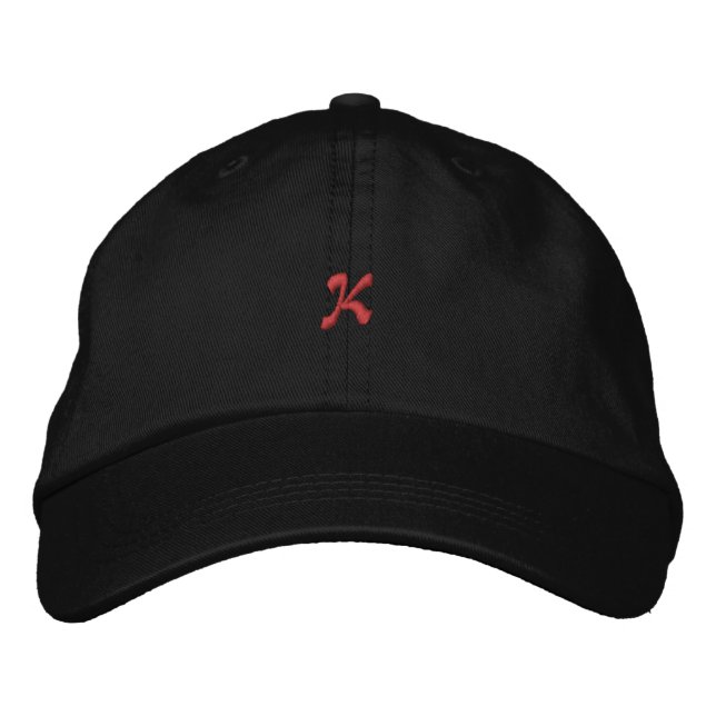 K Brev - Monogram Embroized Hat initial Cap Broderad Keps (Framsida)