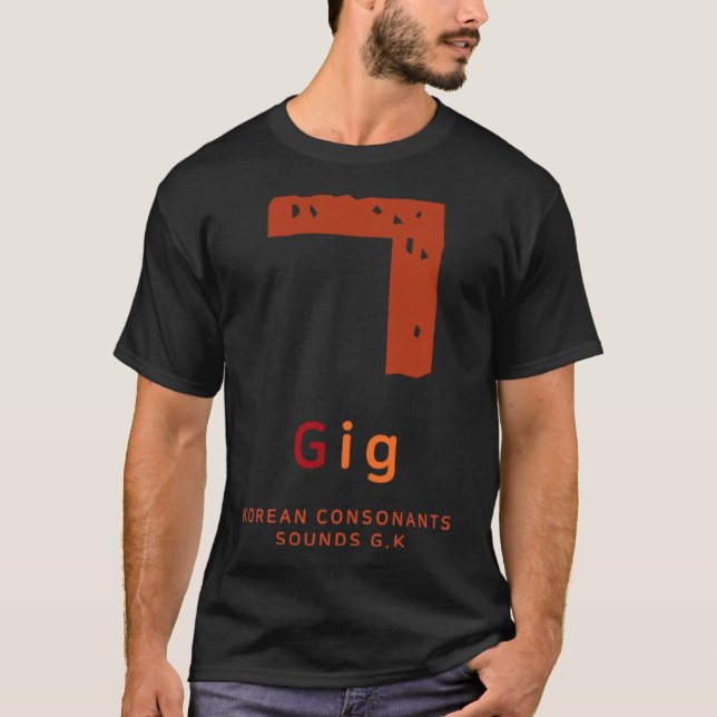 K culture Koreansk alphabet Hangul Consonant 26 T Shirt (Framsida)