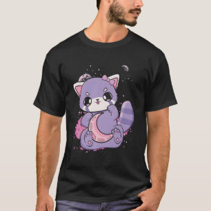 K Decora Fairy Kei Red Panda Måne Otaku Anime Nugo T Shirt