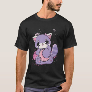 K Decora Fairy Kei Red Panda Moon Otaku Anime Nugo T Shirt