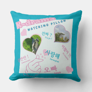 K drama 2 Fotokollage koreansk typografi Kudde