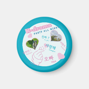 K drama 2 Photos Collage korean typography anpassn Magnet