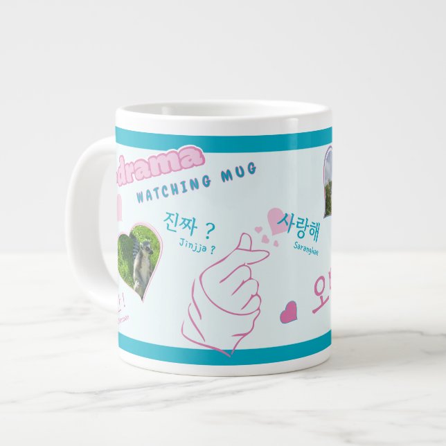 K drama 3 Fotokollage koreansk typografi Jumbo Mugg (Framsida vänster)