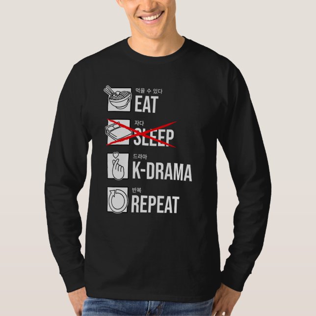 K-Drama Repeat koreansk Drama KDrama T Shirt (Framsida)
