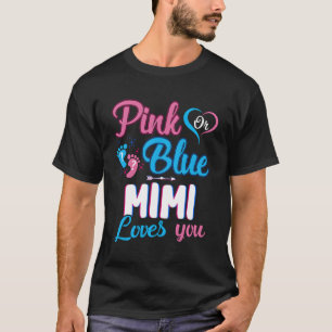 K eller Blue Mimi Kärlek Gender Reveal Baby Shower T Shirt