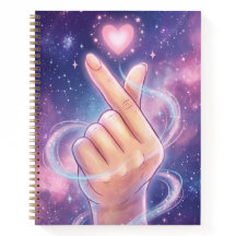 K-fan aesthetic Finger Heart Spiral Notebook