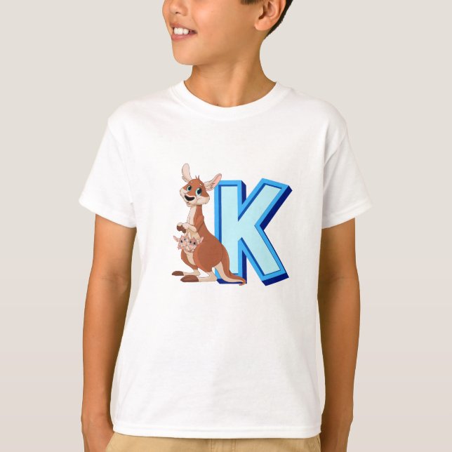 K for Kangaroo T Shirt (Framsida)