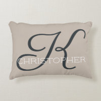 K Initial Personligt Namn Taupe Neutral Beige