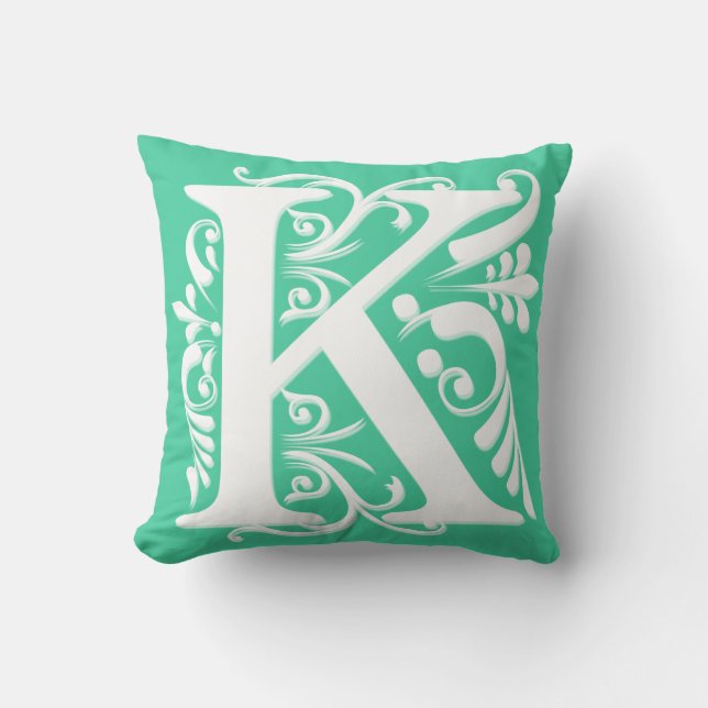 K Initialbokstavsmonogram - Kudd Kudde (Framsida)