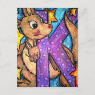 K is Kangaroo Vykort
