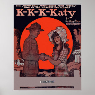K-K-K-Katy täcker tidig notblad 1900's affischen Poster