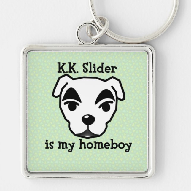 K.K. Slider is my homeboy key chain Fyrkantig Silverfärgad Nyckelring (Framsidan)