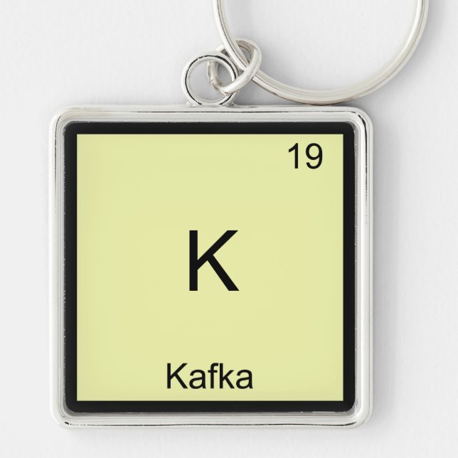 K - Kafka Funny Chemistry Inslag Symbol T-Shirt Fyrkantig Silverfärgad Nyckelring (Framsidan)