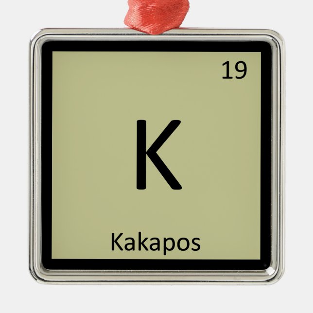 K - Kakapos kemi Periodic Bord Inslag Julgransprydnad Metall (Framsidan)