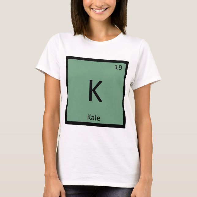 K - Kål Grönsak Kemi Periodiska Systemet Symbol Tee Shirt (Framsida)