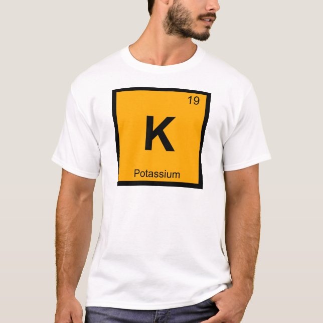K - Kaliumkemi Periodisk Bord-symbol Tee (Framsida)