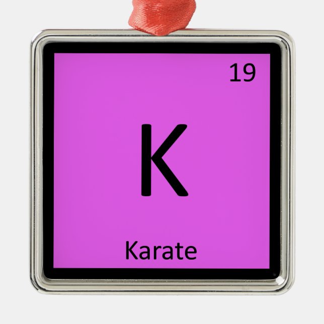 K - Karate Kampkonst Kemi Periodiska Systemet Julgransprydnad Metall (Framsidan)