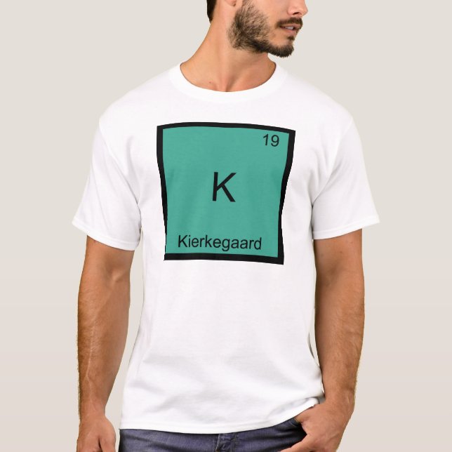 K - Kierkegaard Funny Chemistry Inslag Symbol Tee (Framsida)