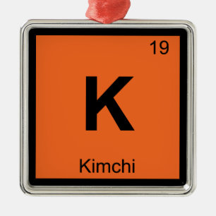 K - Kimchi kemi periodiska systemets symbol Julgransprydnad Metall