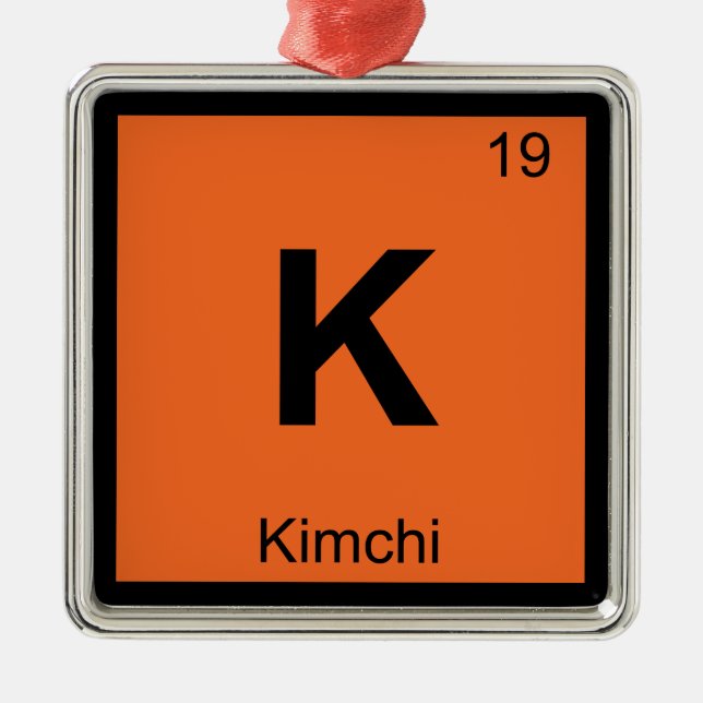 K - Kimchi kemi periodiska systemets symbol Julgransprydnad Metall (Framsidan)