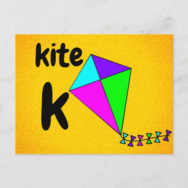 k - Kite flash-kort Vykort (Framsida)