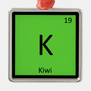 K - Kiwifruktkemi Periodiska Bord-symbolen Julgransprydnad Metall