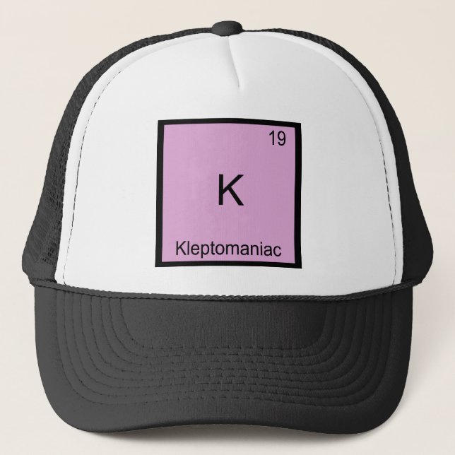 K - Kleptoman rolig kemi elementsymbol Keps (Framsida)