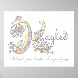K monogram art Kaylee-flickorna namn poster