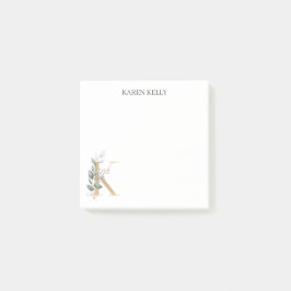 K Monogram - Blommigt Notes Post-it Block