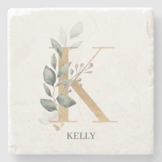 K Monogram-Blommigt Stenunderlägg