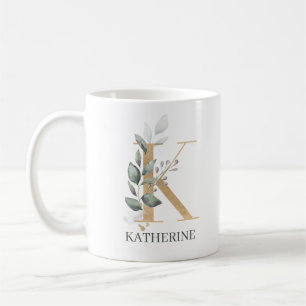 K Monogram-Blommigtens Personlig Kaffemugg