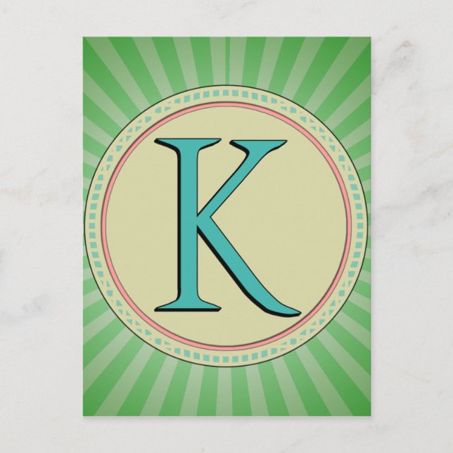 K MONOGRAM BREV VYKORT (Framsida)