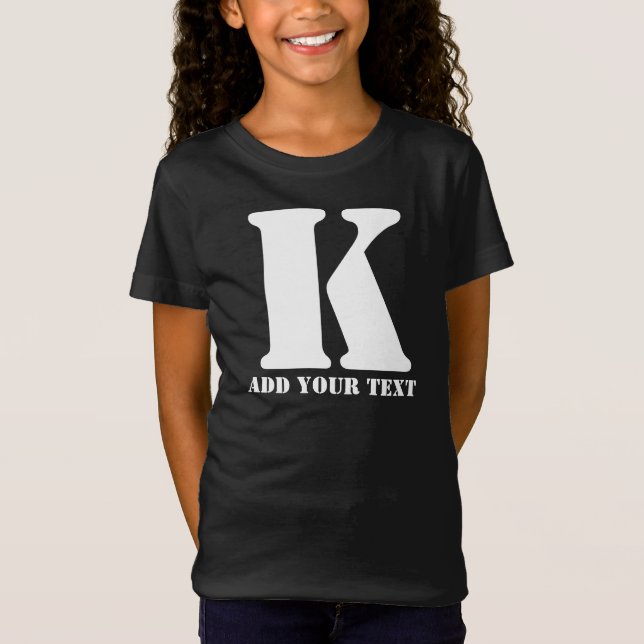 K Monogram Classic Trendig Anpassningsbar Kids-mal T Shirt (Framsida)
