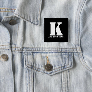 K Monogram Classic Trendig Personligt bröllp-malla Knapp