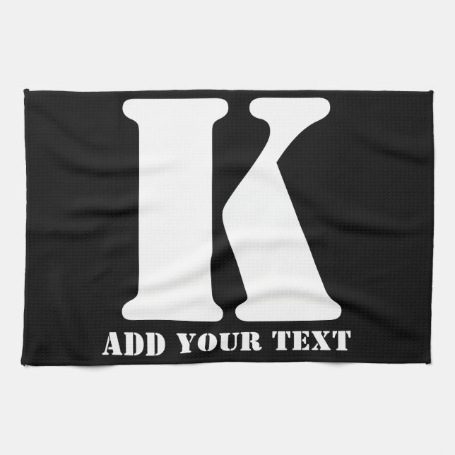 K Monogram Classic Trendig Personligt bröllp-malla Kökshandduk (Horisontell)