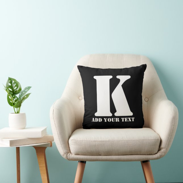 K Monogram Classic Trendig Personligt bröllp-malla Kudde (Stol)