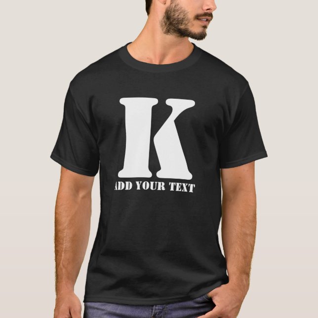 K Monogram Classic Trendig Personligt bröllp-malla T Shirt (Framsida)