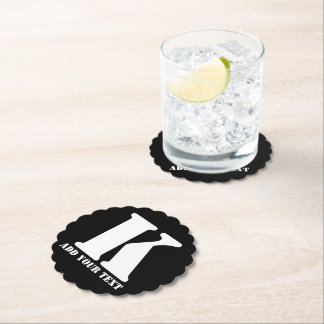 K Monogram Classic Trendig Personligt bröllp-malla Underlägg Papper