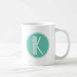 K Monogram för initial Blommigt Kaffemugg