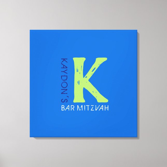 K Monogram Initial Bar Mitsva Sign-In Tavla Canvastryck (Framsida)